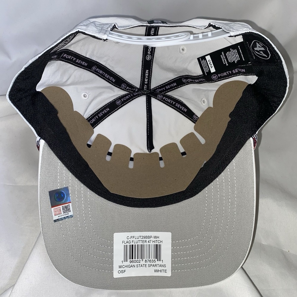 NWT '47 Brand Michigan State Hitch Hat Mens Stars and Stripes Flag White Flutter - Picture 4 of 5